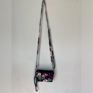Vera Bradley Blue Floral Crossbody Mini Bag wallet nwot